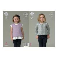 King Cole Girls Cardigan & Top Galaxy Knitting Pattern 4407 DK