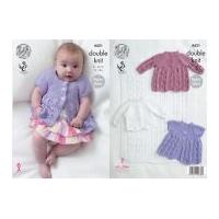 King Cole Baby Blanket, Matinee Coats & Cardigan Cottonsoft Knitting Pattern 4431 DK