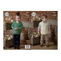 King Cole Childrens Sweater & Slipover Fashion Knitting Pattern 4562 Aran