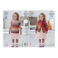 king cole girls cardigan top shine knitting pattern 4740 dk