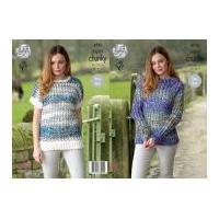 king cole ladies sweater top big value knitting pattern 4756 super chu ...