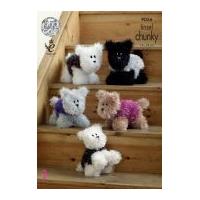 King Cole Westie Style Dogs Cuddly Toys Tinsel Knitting Pattern 9056 Chunky