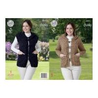 king cole ladies jacket waistcoat knitting pattern 4423 chunky