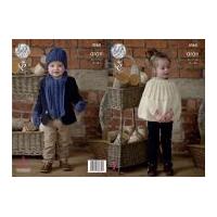 King Cole Childrens Cape, Hat, Scarf & Mittens Fashion Knitting Pattern 4560 Aran
