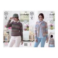 King Cole Ladies Cardigan & Sweater Cotswold Knitting Pattern 4634 Chunky