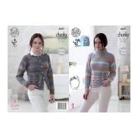 King Cole Ladies Cardigan & Sweater Cotswold Knitting Pattern 4637 Chunky