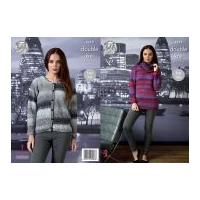 King Cole Ladies Sweater & Cardigan Shine Knitting Pattern 4379 DK