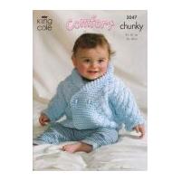 King Cole Baby Jacket, Cardigan & Sweater Comfort Knitting Pattern 3047 Chunky