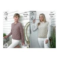 King Cole Ladies Sweater & Top Authentic Knitting Pattern 4127 DK