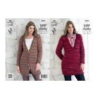 King Cole Ladies Jacket & Sweater Gypsy Knitting Pattern 4070 Super Chunky