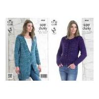 King Cole Ladies Jacket & Sweater Gypsy Knitting Pattern 4068 Super Chunky