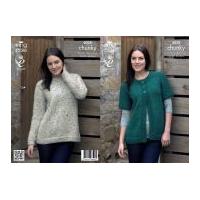 King Cole Ladies Sweater & Cardigan Knitting Pattern 4038 Chunky