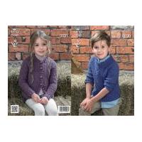 King Cole Childrens Sweater & Cardigan Big Value Knitting Pattern 3978 Aran