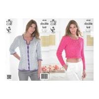 King Cole Ladies Sweater & Cardigan Cottonsoft Knitting Pattern 4162 DK