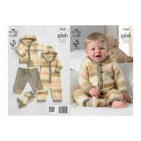 King Cole Baby Coat, Trousers, All-in-One & Socks Splash Knitting Pattern 3769 DK