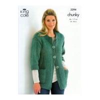 King Cole Ladies & Mens Sweater & Jacket Magnum Knitting Pattern 3294 Chunky