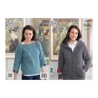 King Cole Ladies Hooded Jacket & Top Verona Knitting Pattern 4302 Chunky