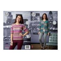 King Cole Ladies Sweater & Cardigan Shine Knitting Pattern 4381 DK