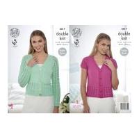 king cole ladies raglan cardigans cottonsoft knitting pattern 4517 dk