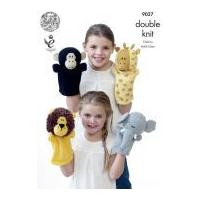 King Cole Animal Hand Puppet Toys Pricewise Knitting Pattern 9027 DK