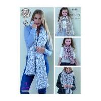 King Cole Ladies & Girls Shawls & Scarves Yummy Knitting Pattern 4540 Chunky
