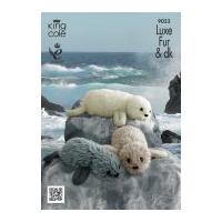 King Cole Seal Toys Luxe Fur Knitting Pattern 9023 Aran, DK