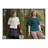 King Cole Ladies & Girls Jacket & Top Fashion Knitting Pattern 3955 Aran