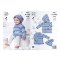 King Cole Baby Jacket, Sweater & Hat Drifter for Baby Knitting Pattern 4309 DK