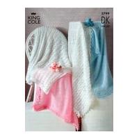 King Cole Baby Shawls Big Value Knitting Pattern 2799 DK