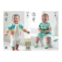 King Cole Baby Cardigan, All-in-One & Shoes Flash Knitting Pattern 3792 DK