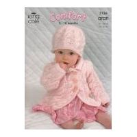 King Cole Baby Coat, Dress, Sweater & Hat Comfort Knitting Pattern 3136 Aran