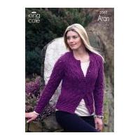 King Cole Ladies Sweater & Cardigan Fashion Knitting Pattern 3381 Aran
