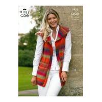 King Cole Ladies Cardigan & Waistcoat Merino Blend Knitting Pattern 3453 Aran
