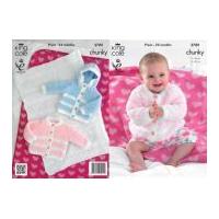 King Cole Baby Jackets & Blanket Cuddles Knitting Pattern 3789 Chunky