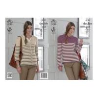 King Cole Ladies Sweater & Cardigan Baby Alpaca Knitting Pattern 4105 DK