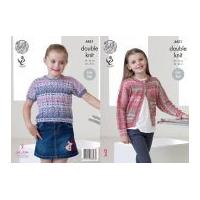 king cole girls cardigan top drifter knitting pattern 4451 dk