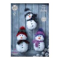 King Cole Christmas Snowman Toys Tinsel Knitting Pattern 9030 Chunky