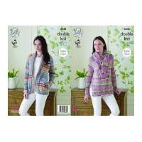 King Cole Ladies Raglan Sleeve Jacket, Sweater & Scarf Drifter Knitting Pattern 4546 DK