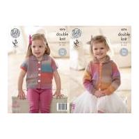 King Cole Girls Cardigans Sprite Knitting Pattern 4576 DK