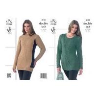 King Cole Ladies Sweater & Tunic Baby Alpaca Knitting Pattern 4104 DK