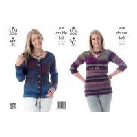 King Cole Ladies Sweater & Cardigan Country Tweed Knitting Pattern 4100 DK