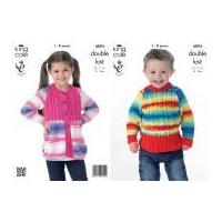 King Cole Childrens Jacket & Sweater Flash Knitting Pattern 4094 DK