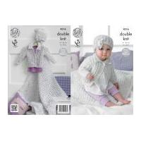 King Cole Baby Cardigan, Blanket & Hat Smarty Baby Knitting Pattern 4316 DK