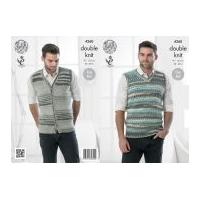 King Cole Mens Slipover & Waistcoat Drifter Knitting Pattern 4260 DK