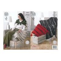 King Cole Home Blanket, Throw & Cushion Urban Knitting Pattern 4335