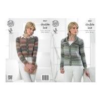 King Cole Ladies Raglan Jackets Drifter Knitting Pattern 4251 DK