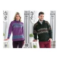 King Cole Ladies & Mens Sweaters Moods Knitting Pattern 3936 DK