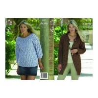 King Cole Ladies Coat & Sweater Big Value Knitting Pattern 3623 Chunky