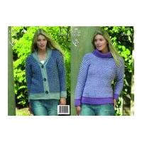 King Cole Ladies Tweed Jacket & Sweater Big Value Knitting Pattern 3622 Chunky
