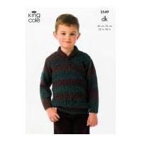 King Cole Boys Sweater & Slipover Melody Knitting Pattern 3549 DK